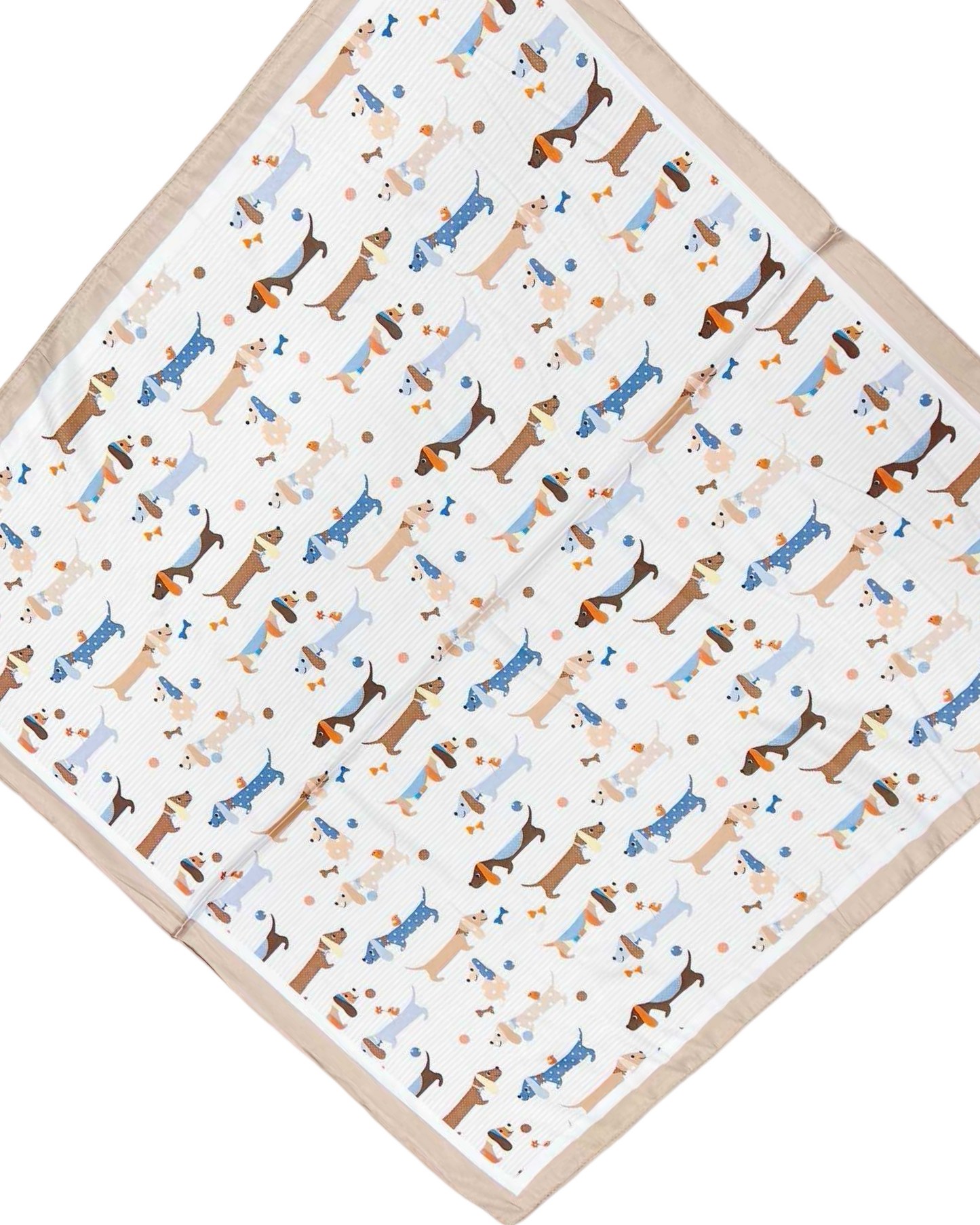 Teckel square mini sjaal silky - Beige
