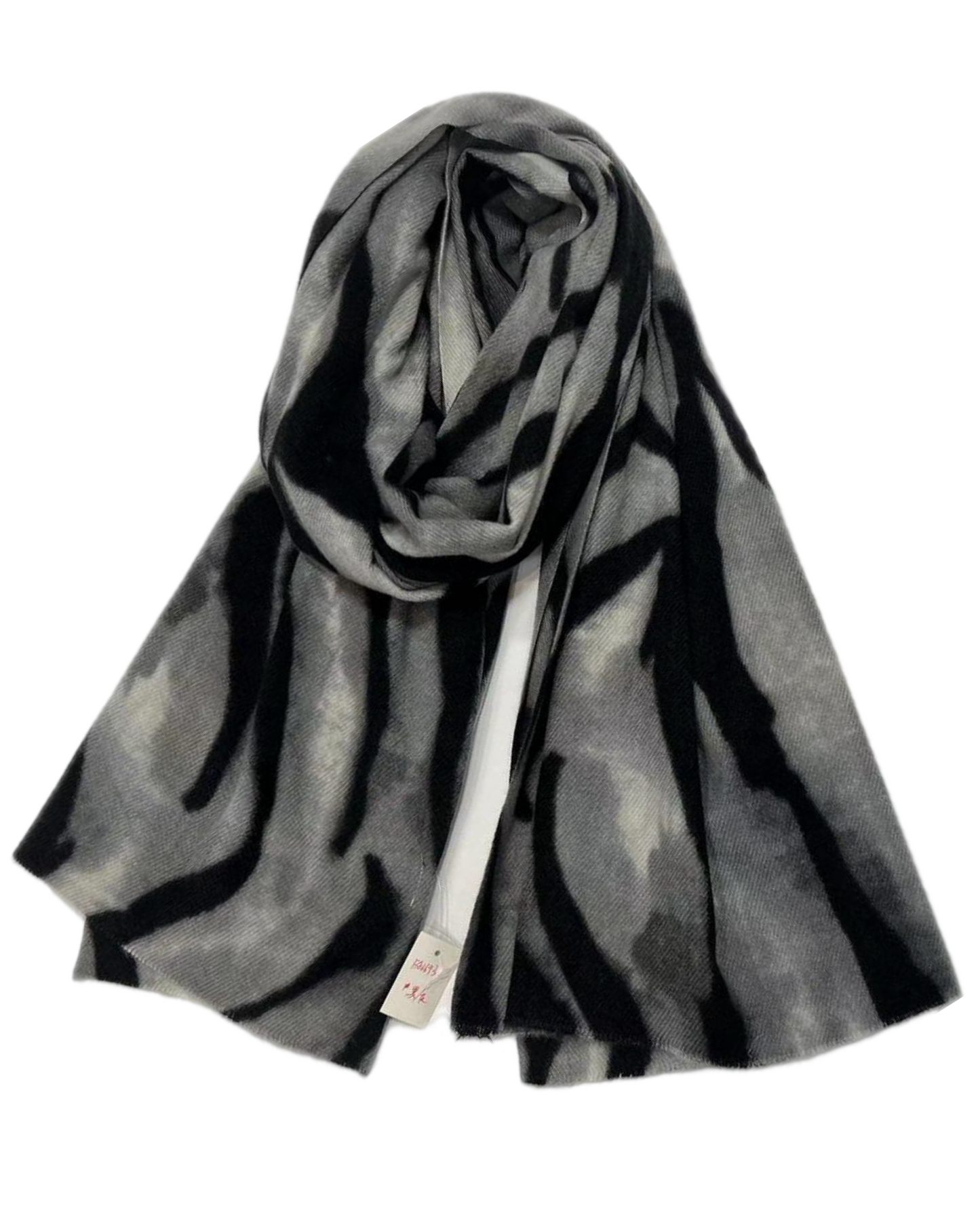 Wintersjaal Zebra girl - Black/Grey