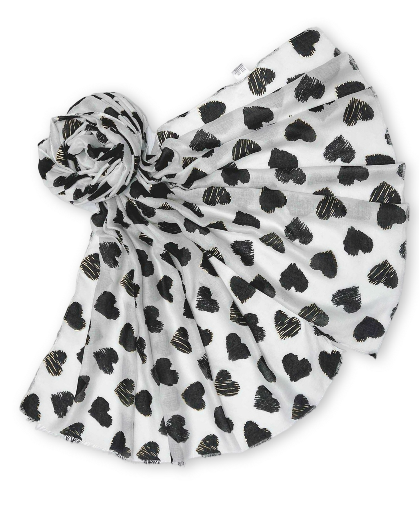 Soft heart sjaal met katoen - Black