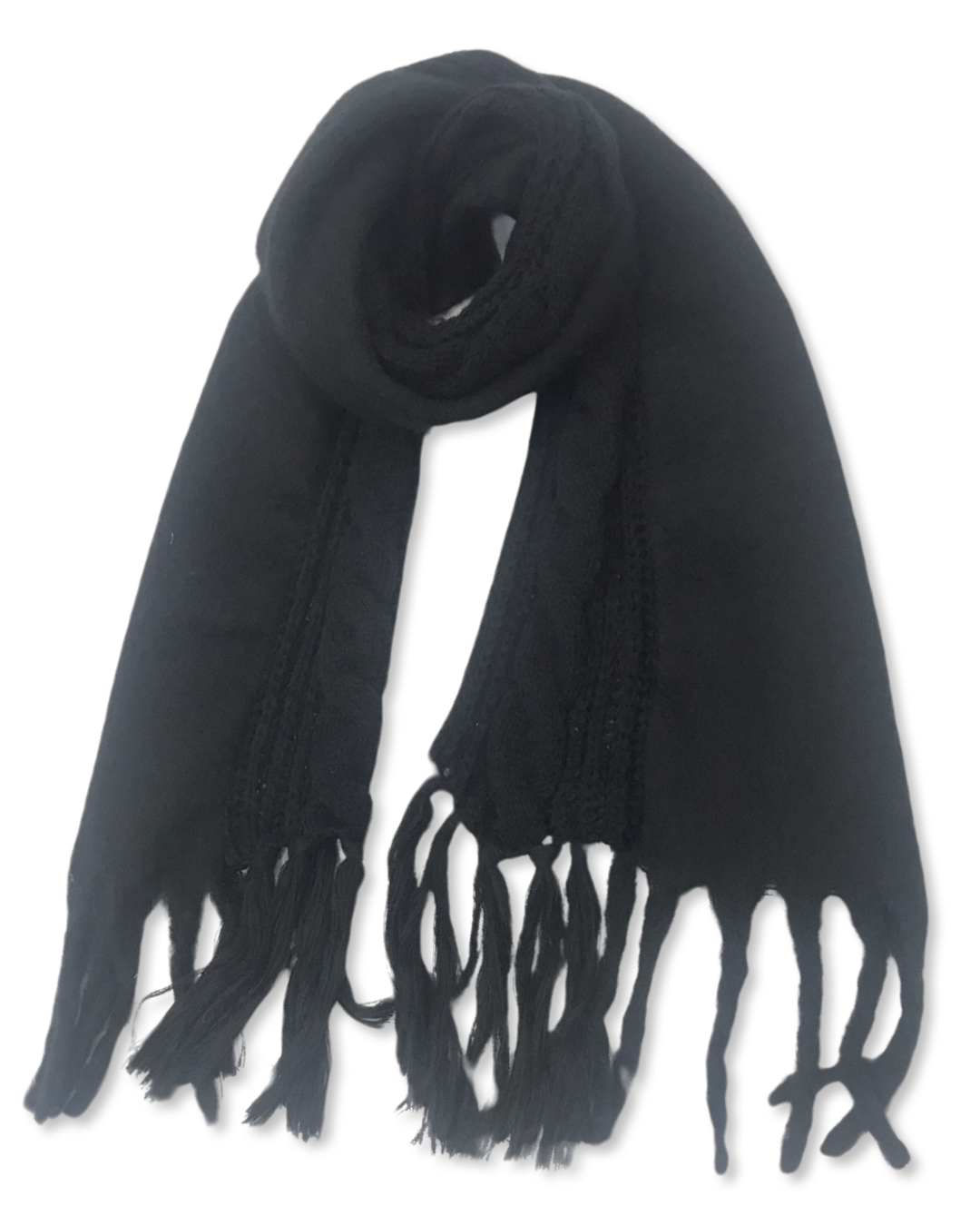 Wintersjaal Cable knit - Black