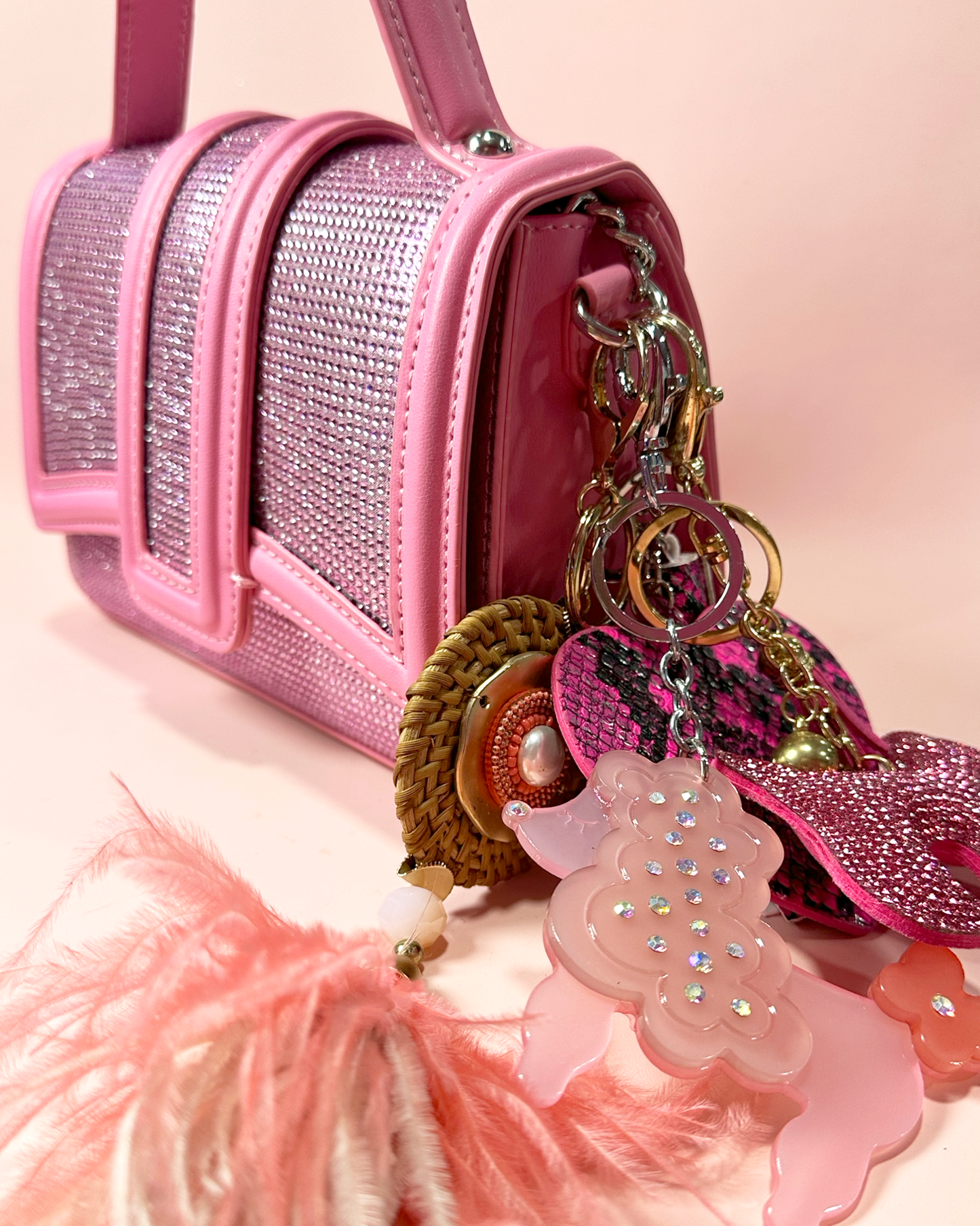 Feather amulet bag charm