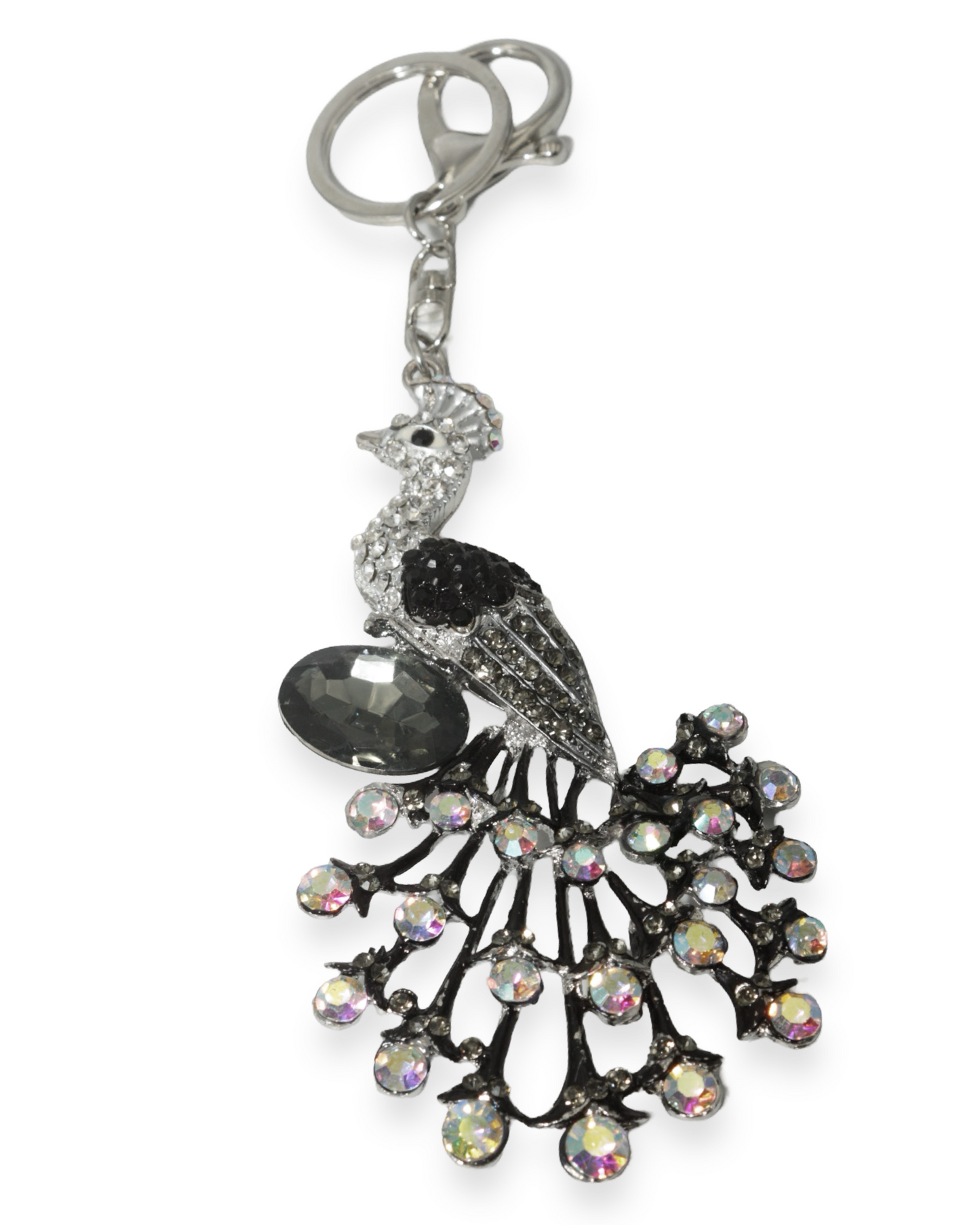 Peacock bag charm