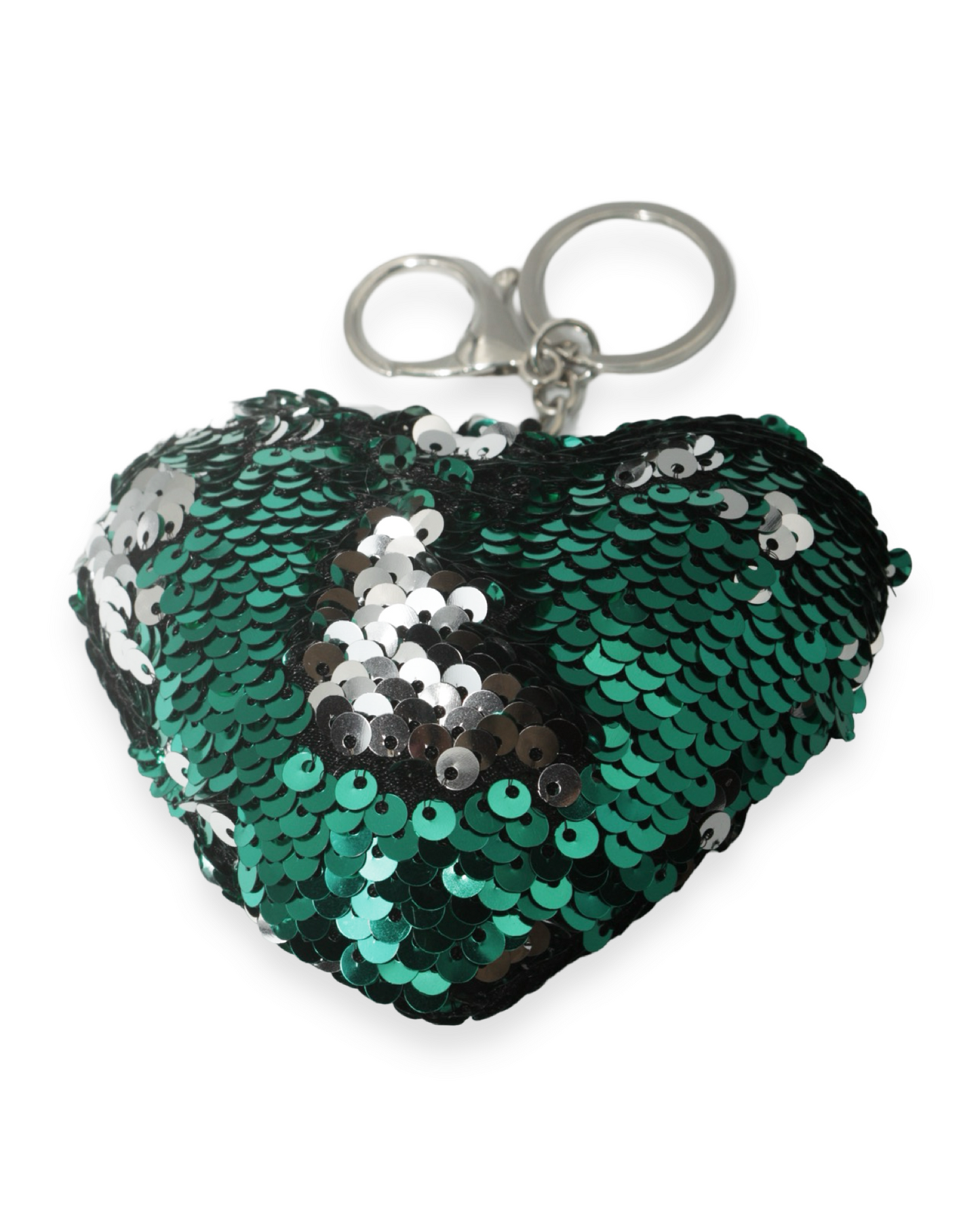 Sequin heart bag charm