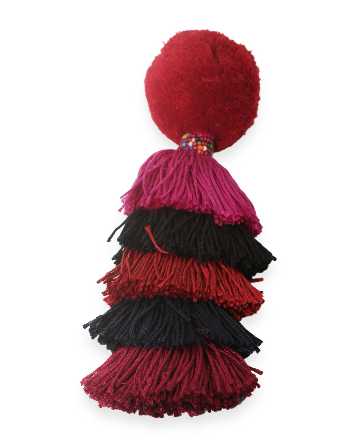 Triple pompon bag charm