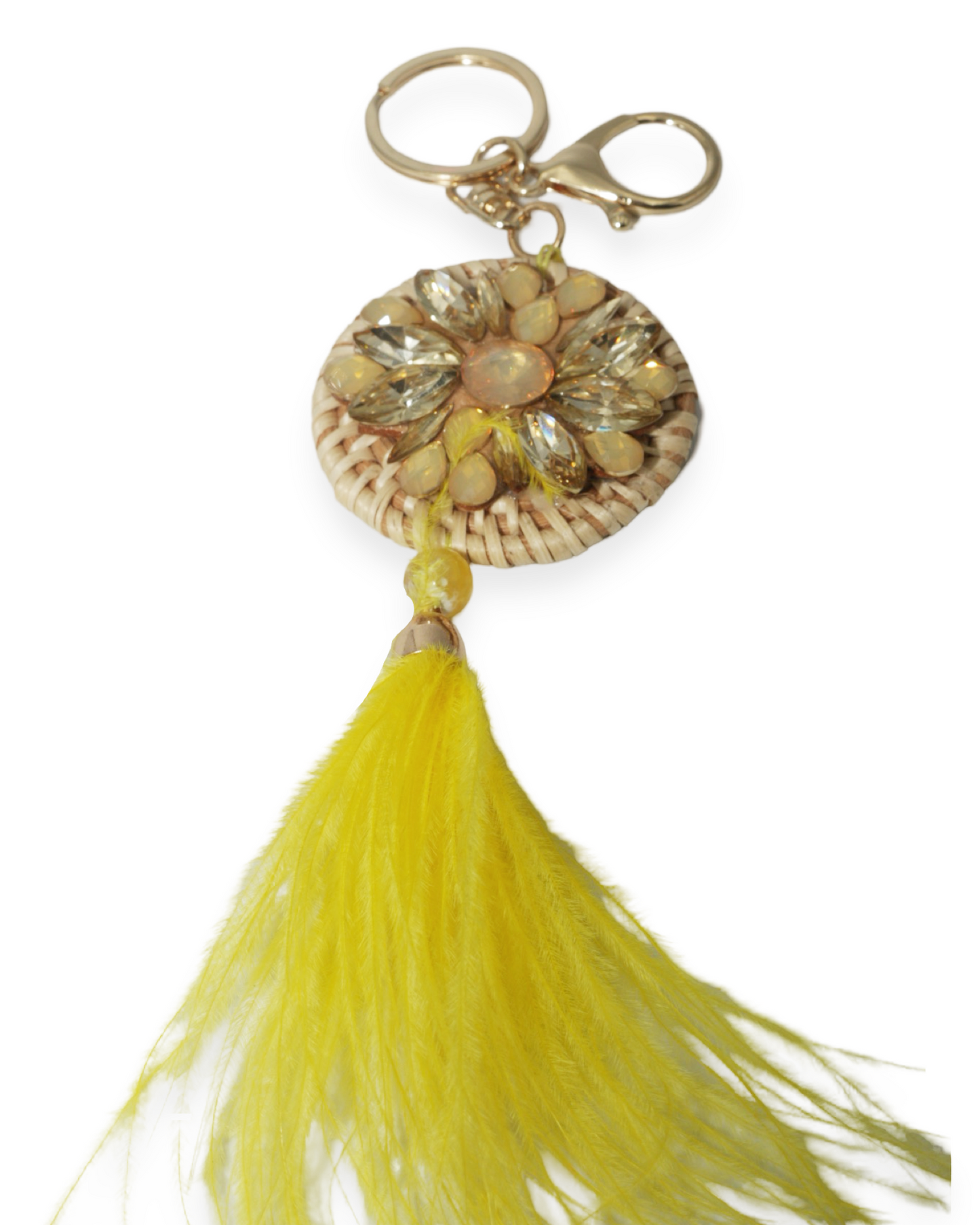 Feather bling amulet bag charm