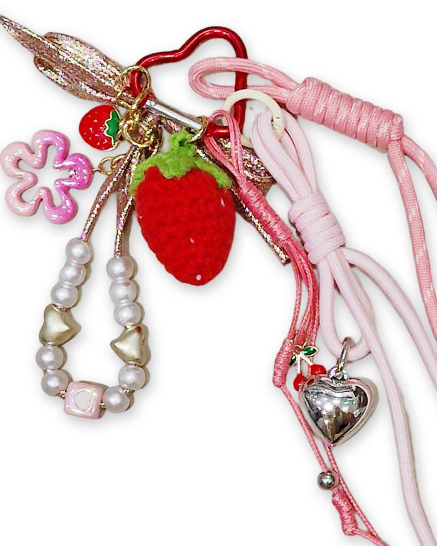 Strawberry bag charm