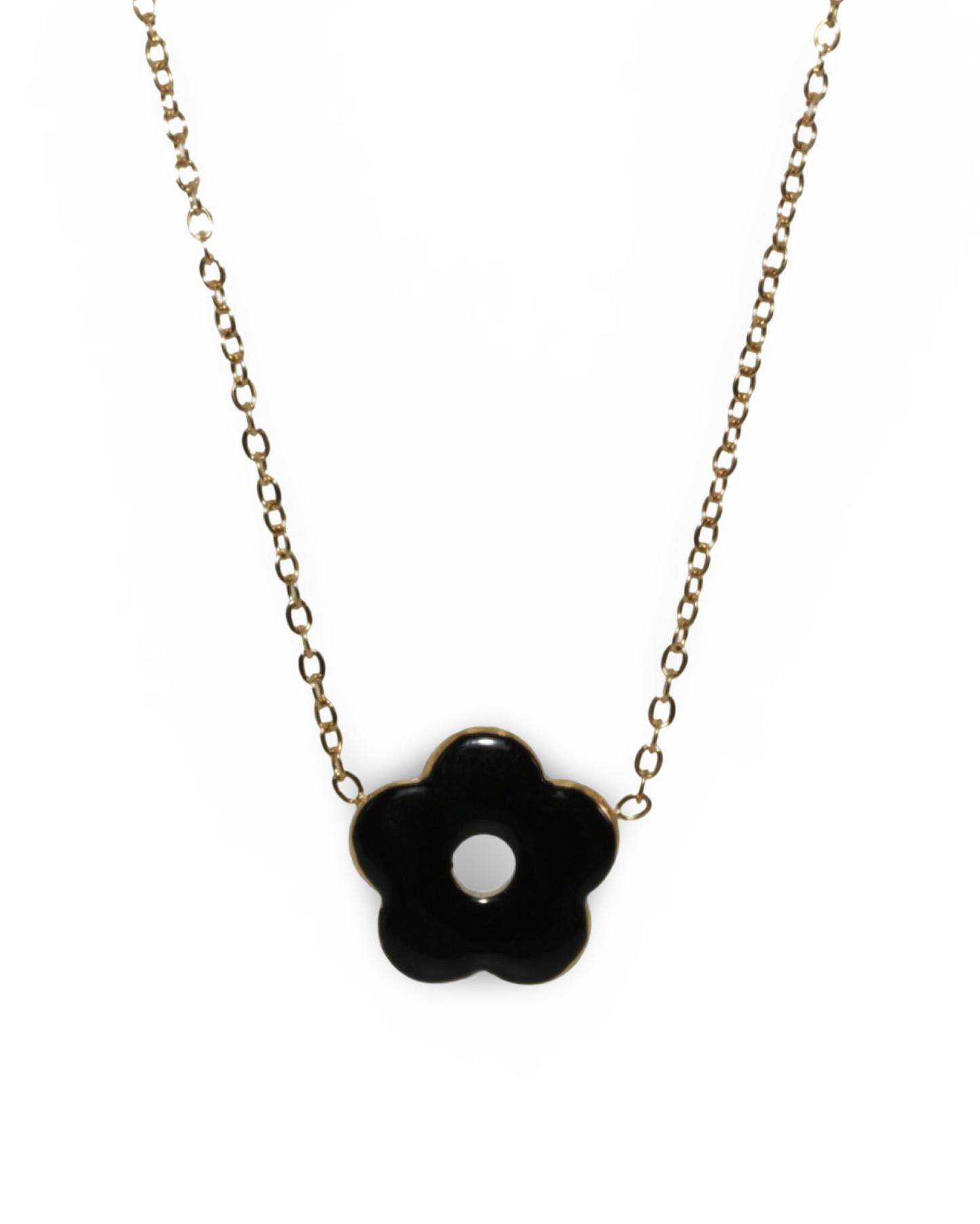 Black flower ketting