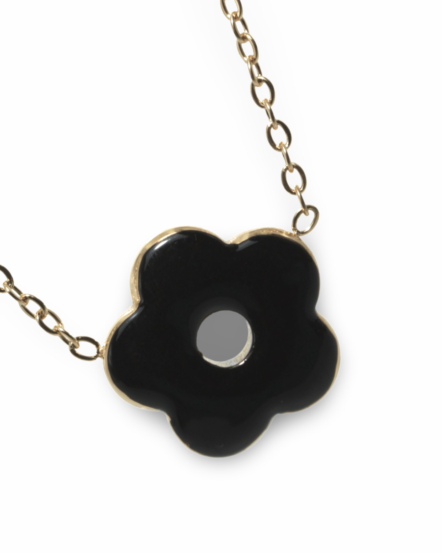 Black flower ketting