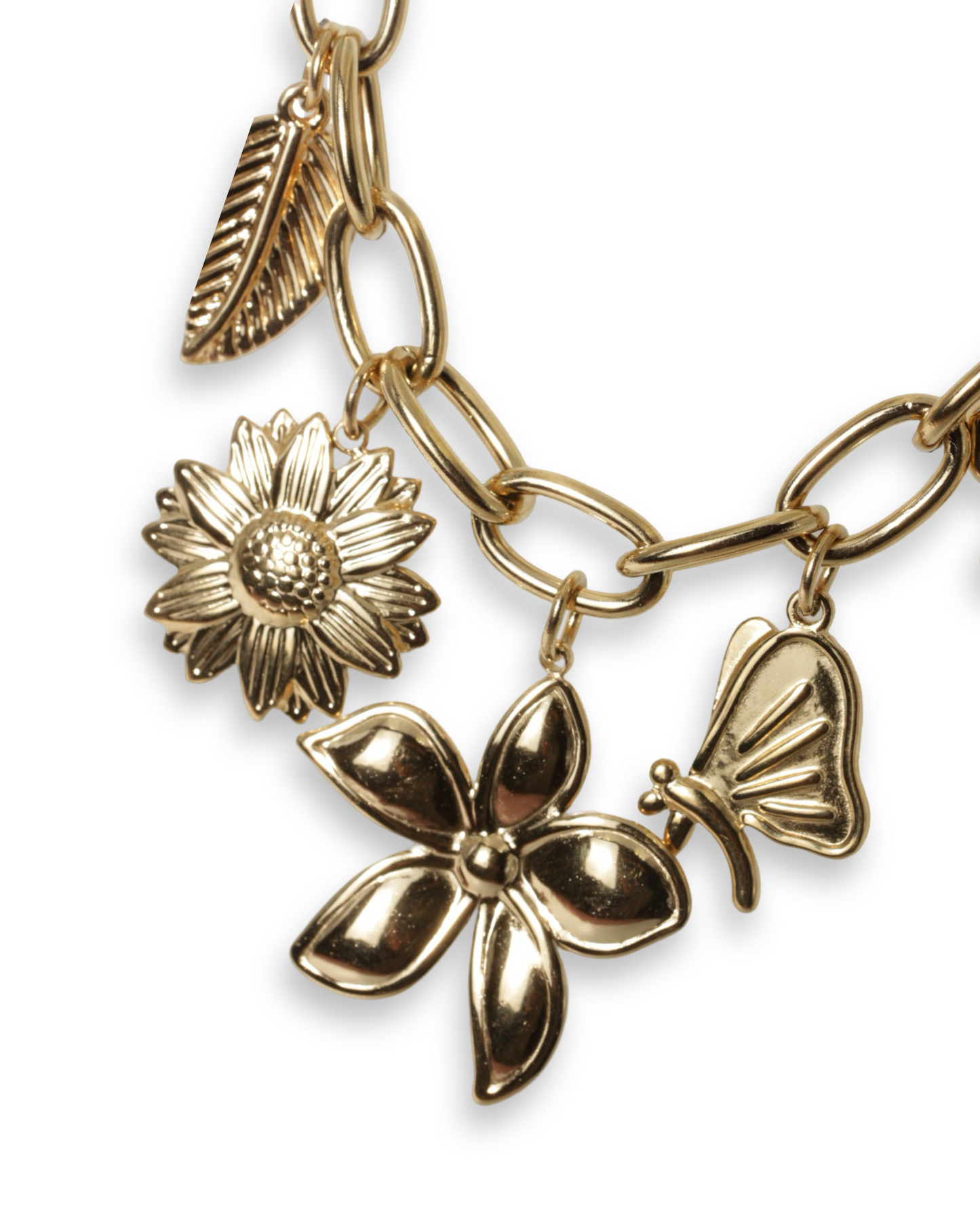 Flower charm ketting