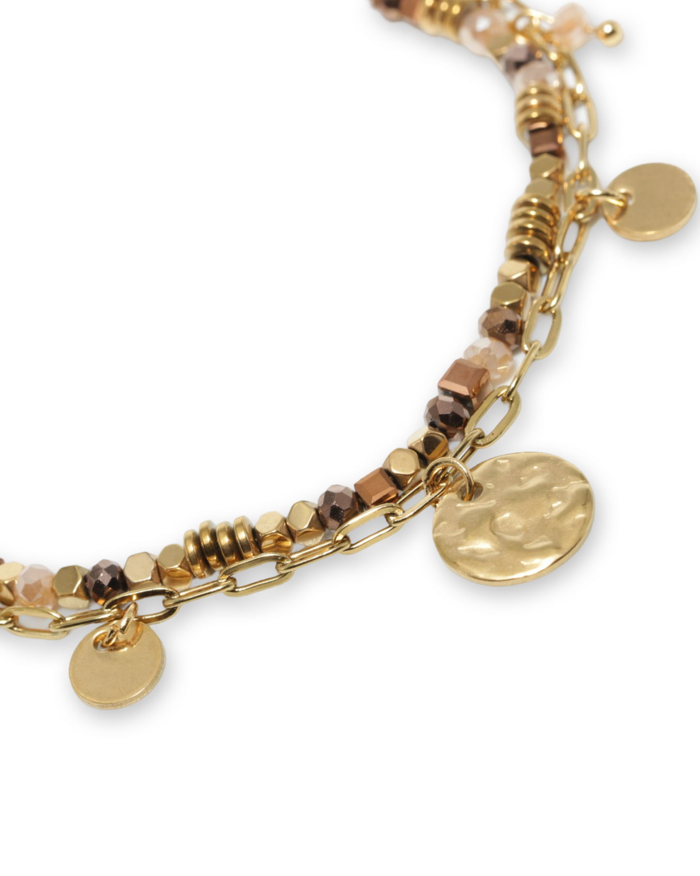 Multi crystal coin armband