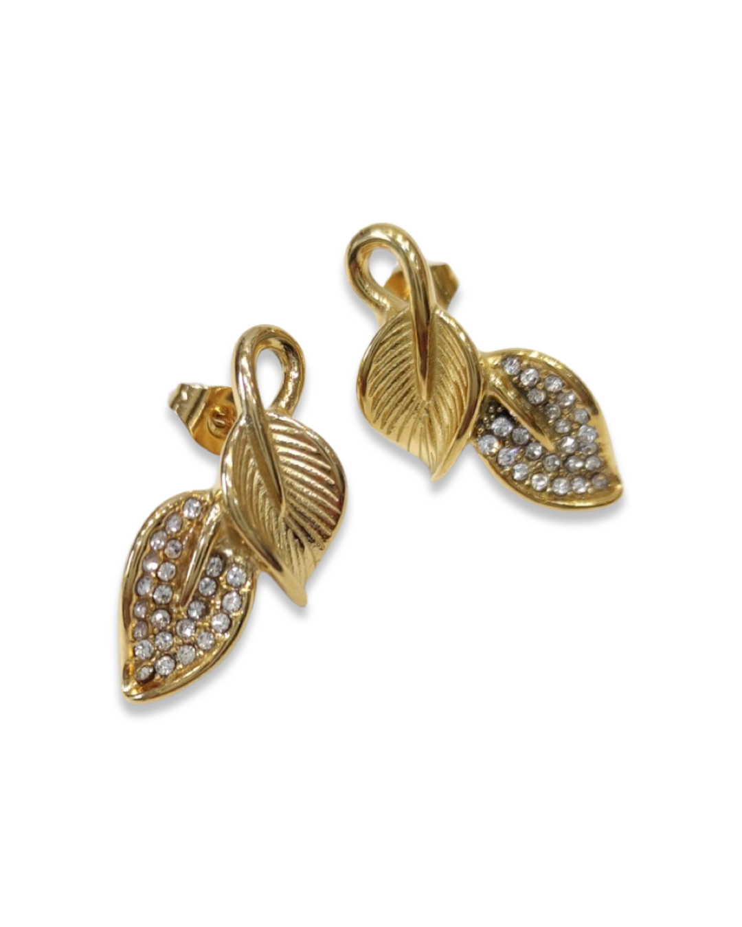 Bling leaf oorbellen