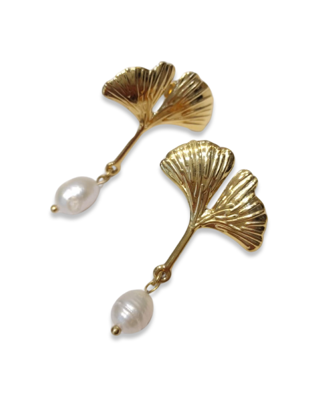 Ginkgo pearl oorbellen