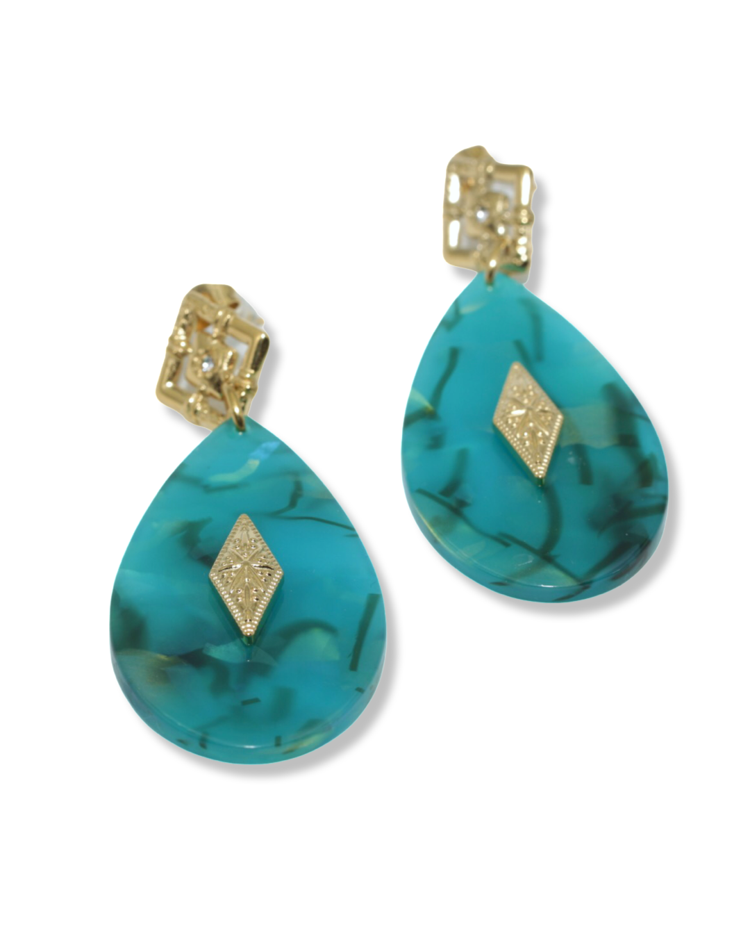 Marble drop oorbellen