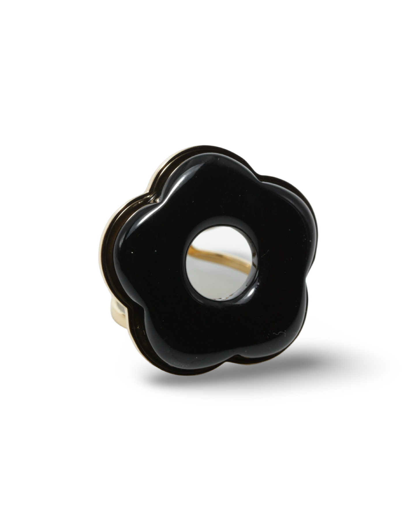 Black flower ring