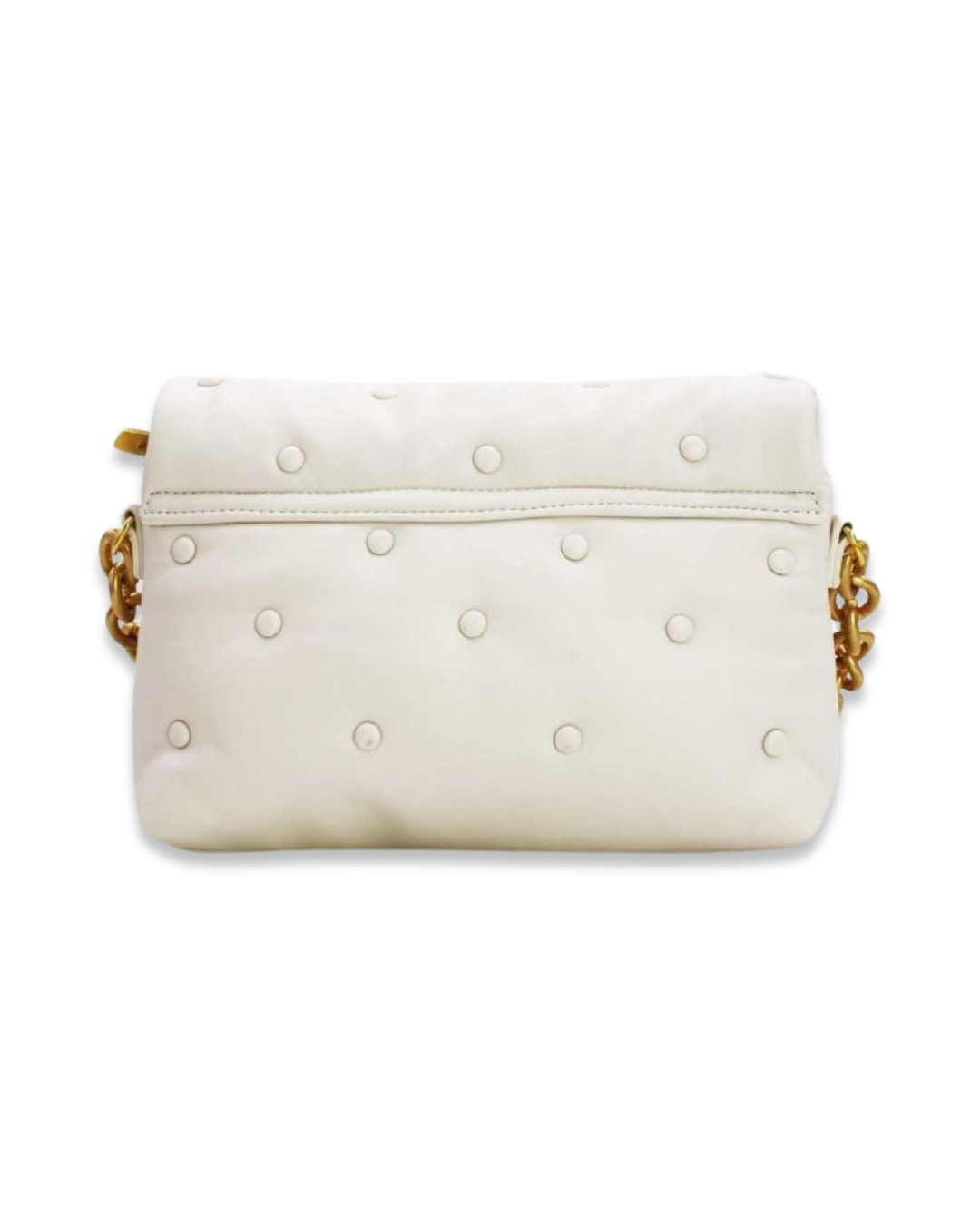 Quilted button tas met draagketting