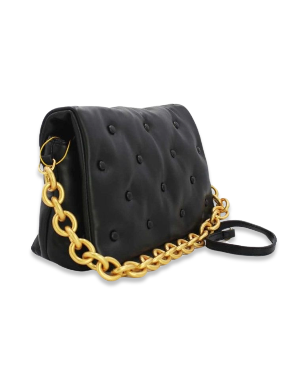 Quilted button tas met draagketting