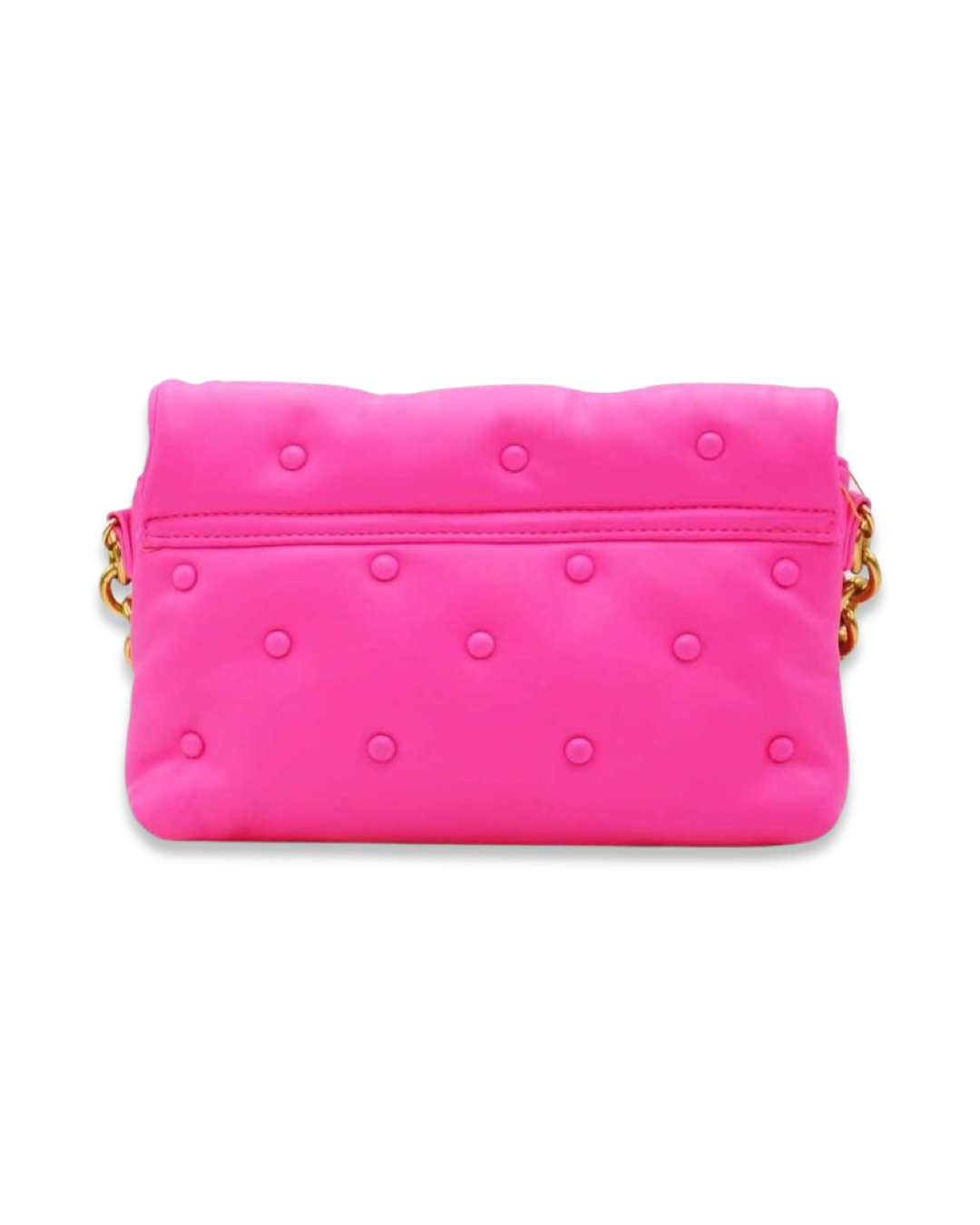 Neon quilted button tas met draagketting