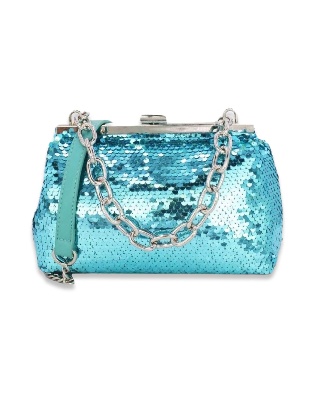 Sequin clutch tas met draagketting