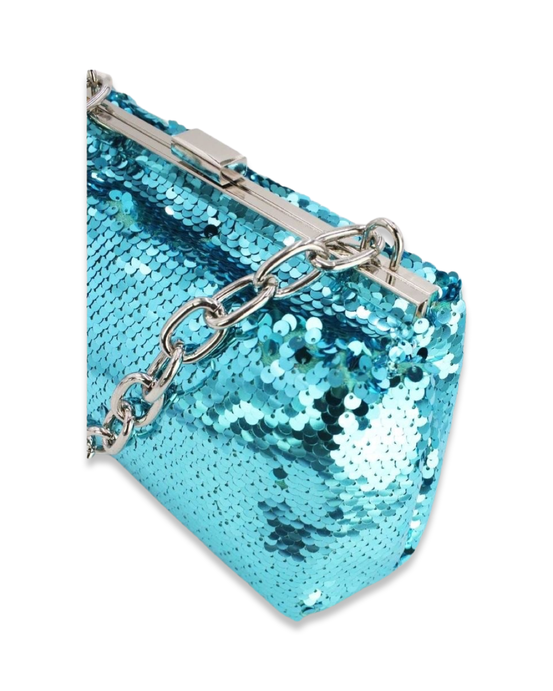 Sequin clutch tas met draagketting