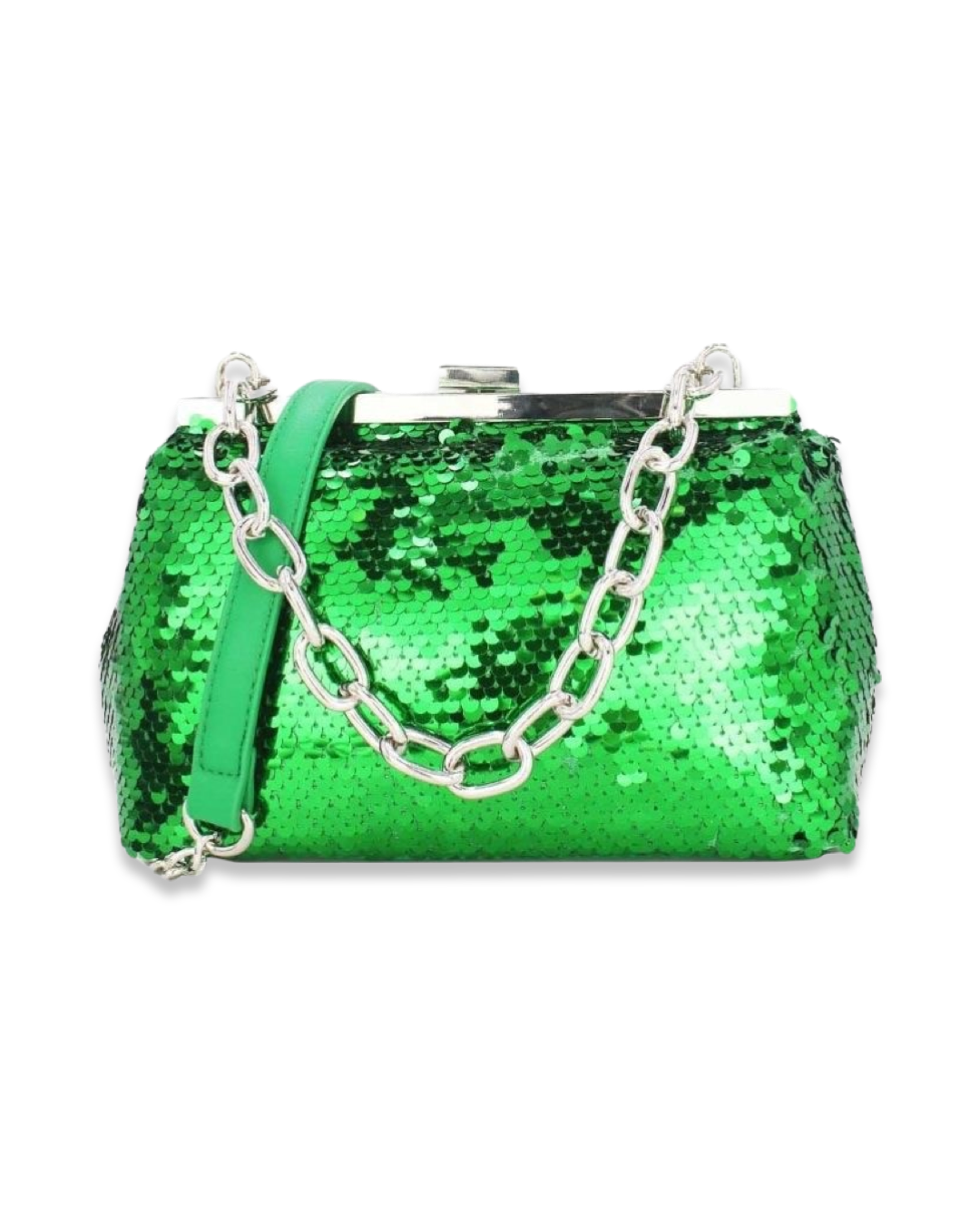 Sequin clutch tas met draagketting