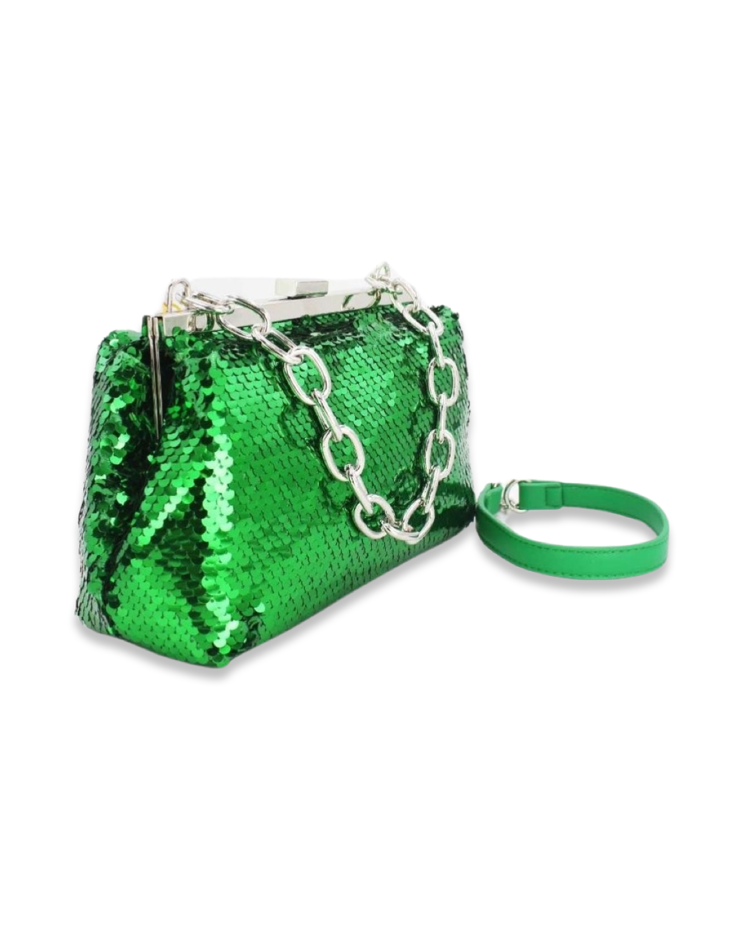 Sequin clutch tas met draagketting