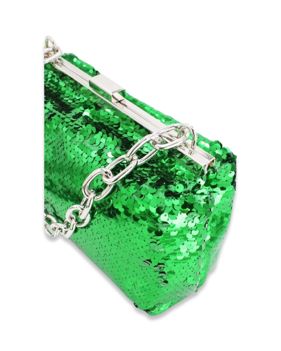Sequin clutch tas met draagketting
