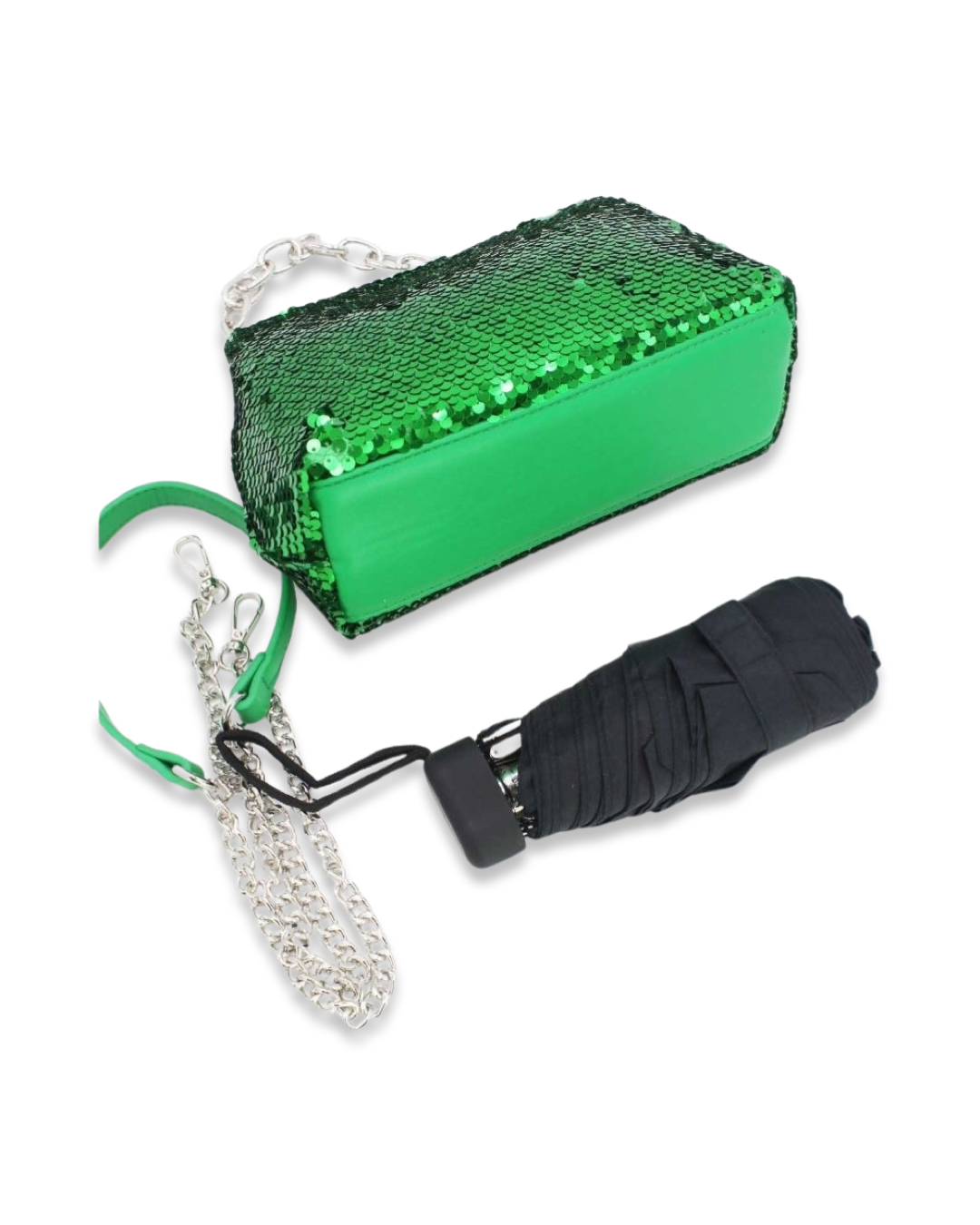 Sequin clutch tas met draagketting