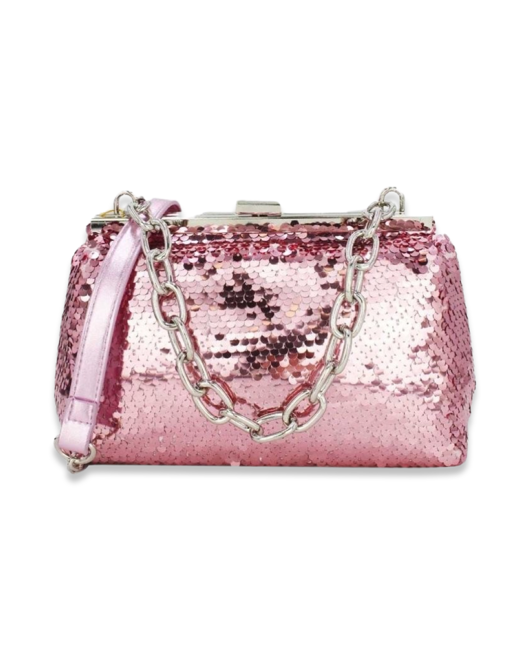 Sequin clutch tas met draagketting