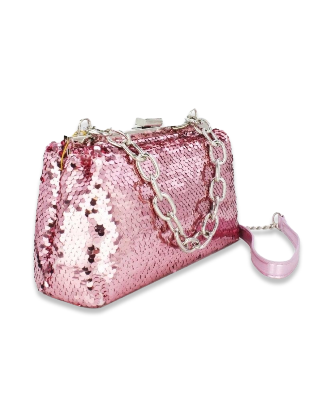 Sequin clutch tas met draagketting