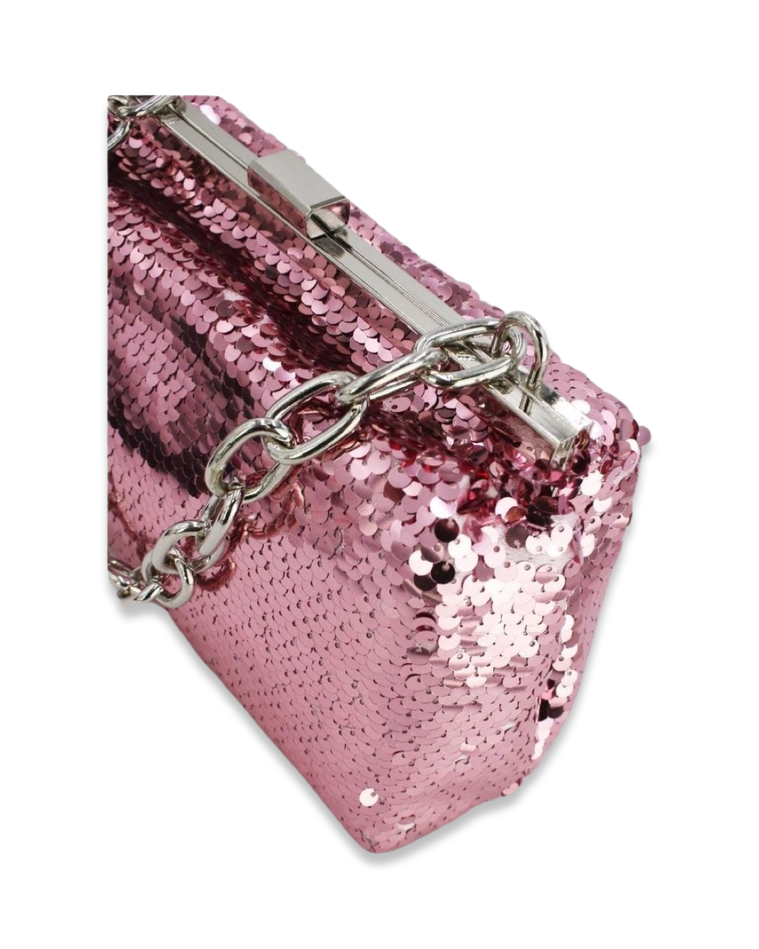 Sequin clutch tas met draagketting