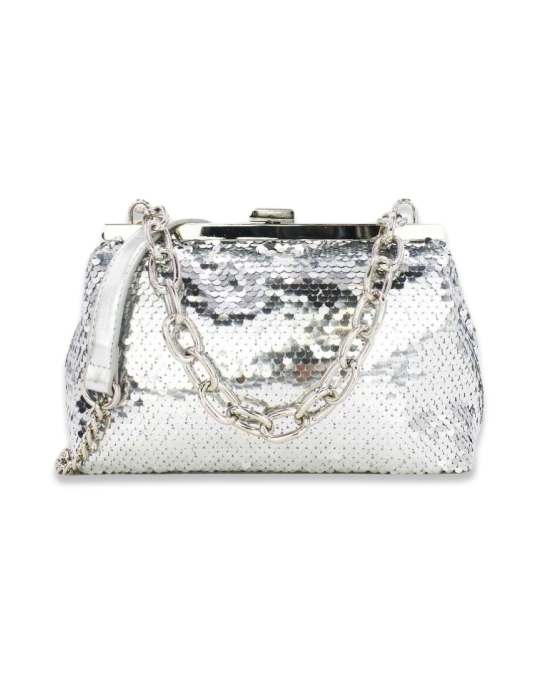 Sequin clutch tas met draagketting
