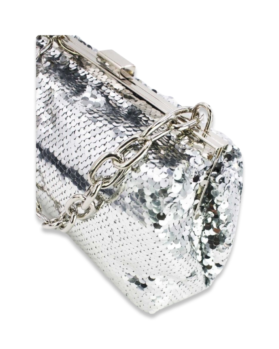 Sequin clutch tas met draagketting