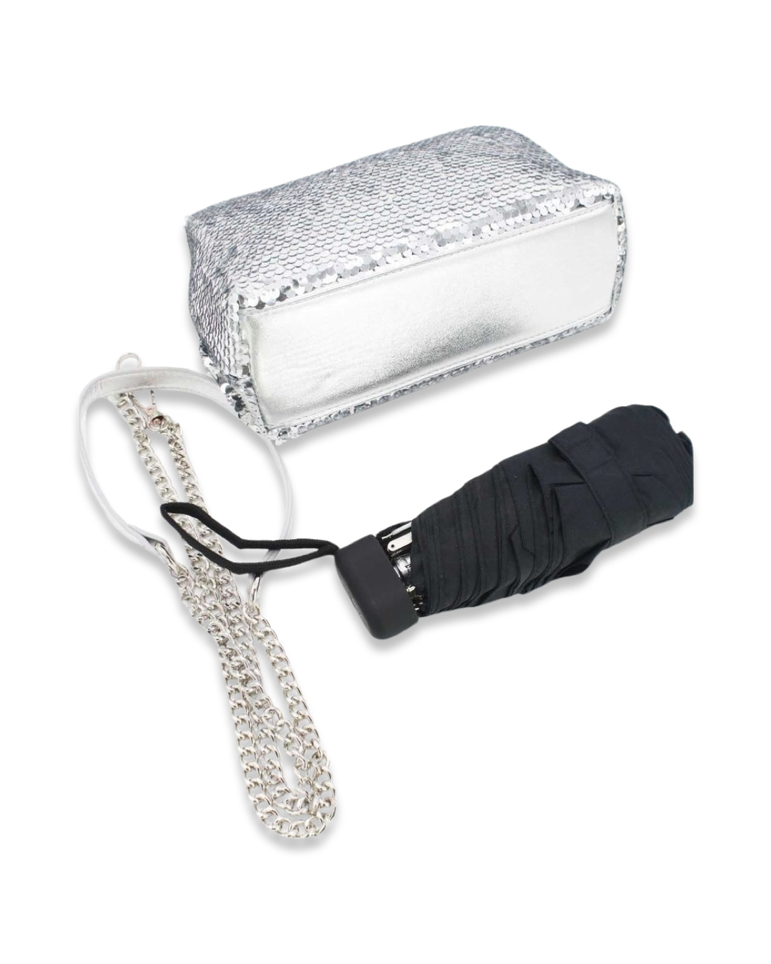 Sequin clutch tas met draagketting