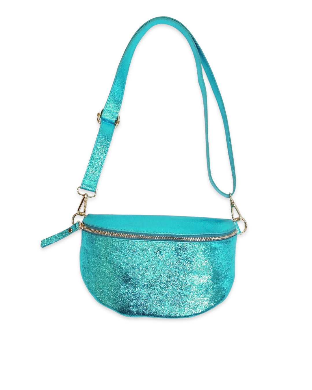 Metallic heuptas leder