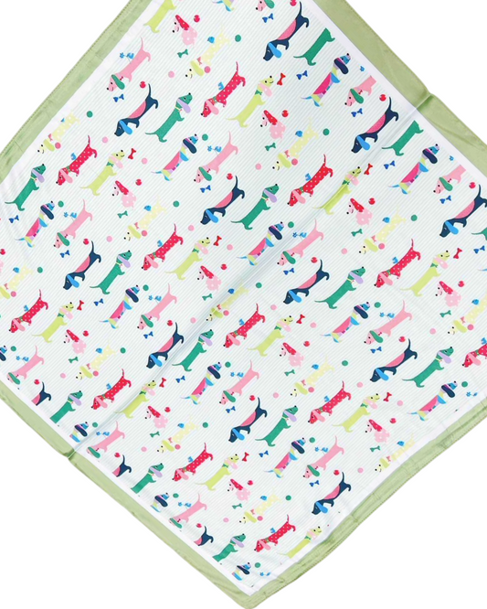 Teckel square mini sjaal silky - Green