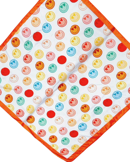 Smiley square mini sjaal silky - Orange
