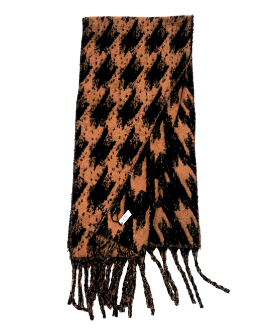 Wintersjaal Pied de poule  - Camel/Black