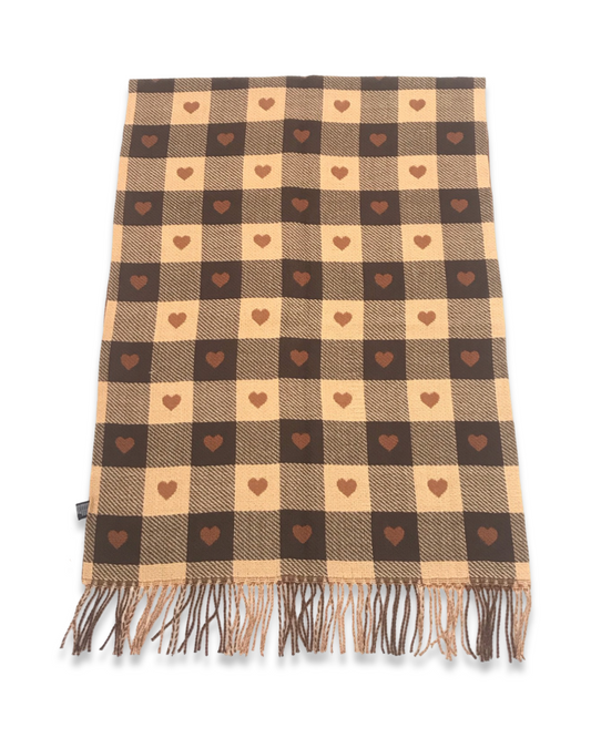 Wintersjaal Hearts - Camel