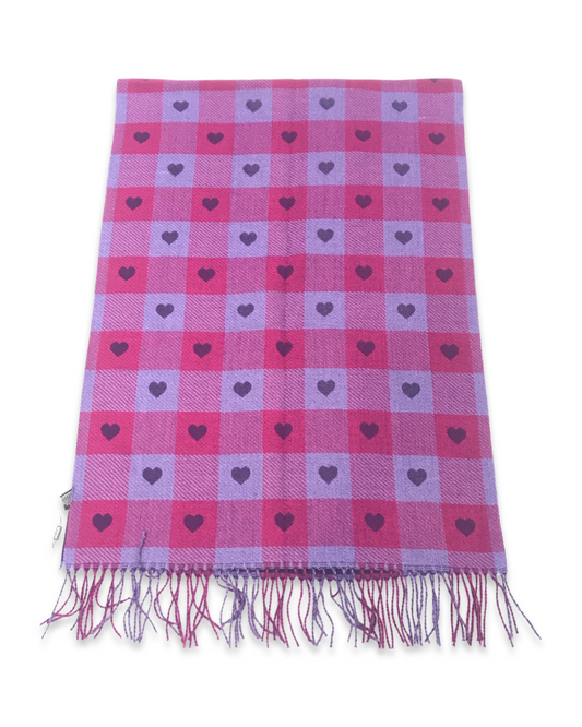 Wintersjaal Hearts - Fuchsia