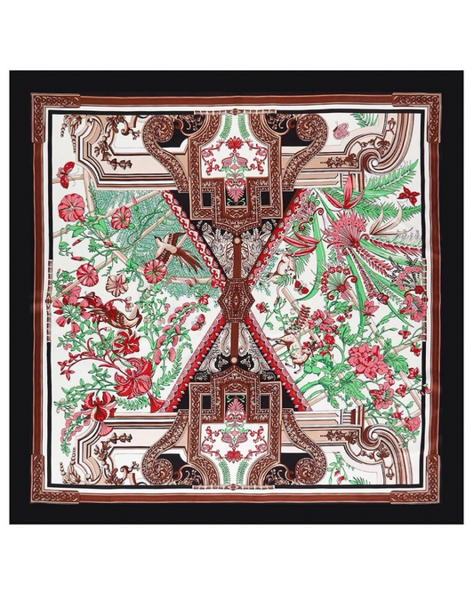 Baroc square sjaal silky - Black