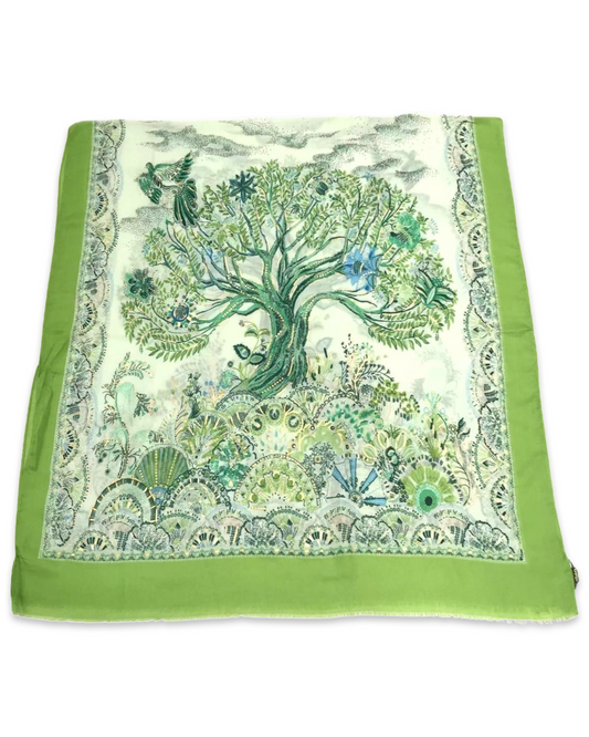 Tree of life sjaal met katoen - Green