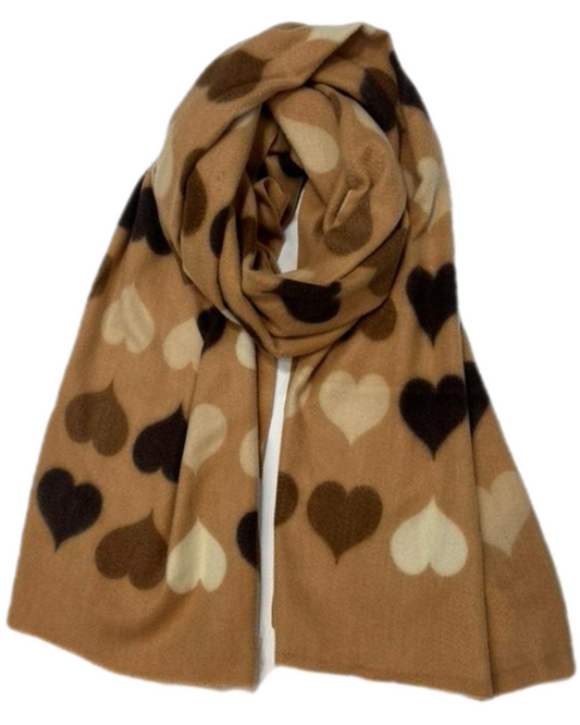 Wintersjaal Queen of hearts - Camel