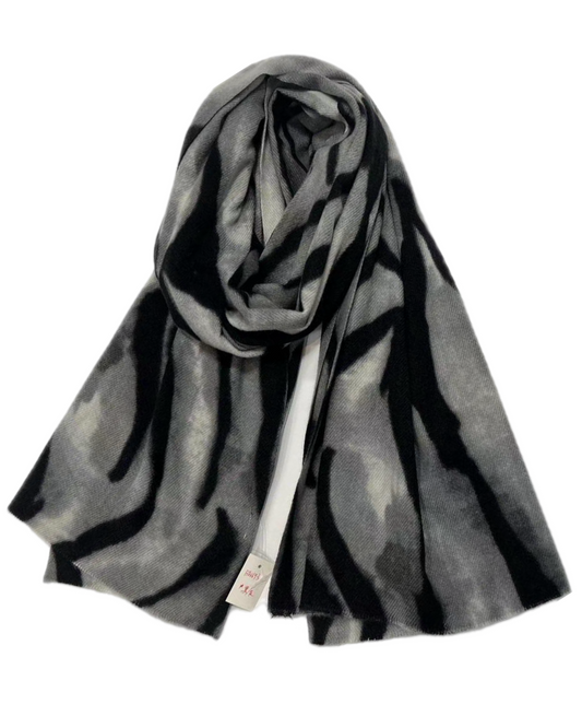 Wintersjaal Zebra girl - Black/Grey