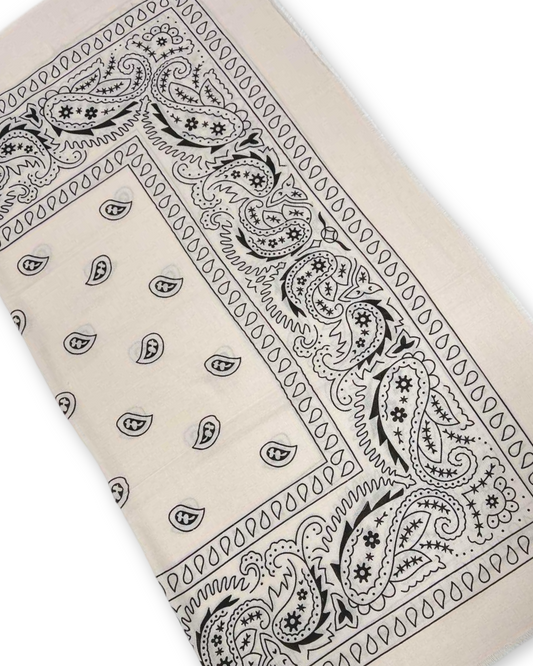Paisley square sjaal met katoen - Beige