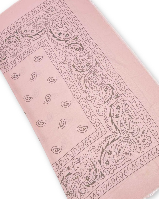 Paisley square sjaal met katoen - Pink