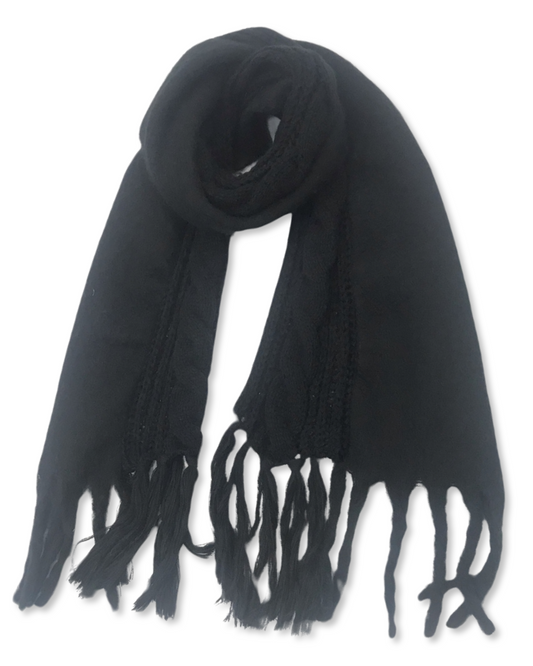 Wintersjaal Cable knit - Black