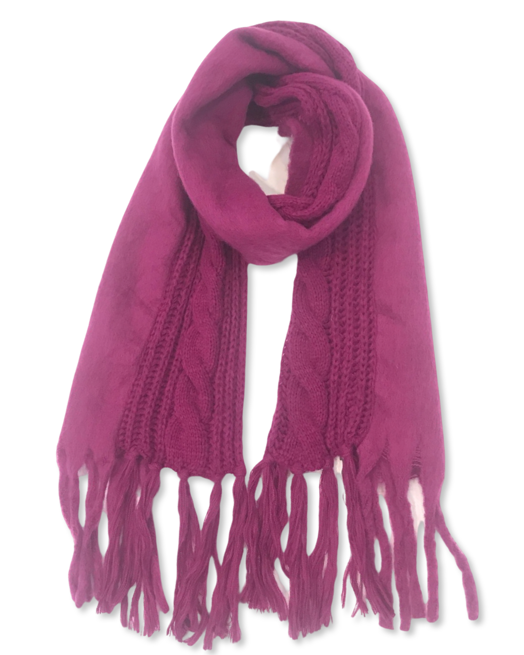 Wintersjaal Cable knit - Plum