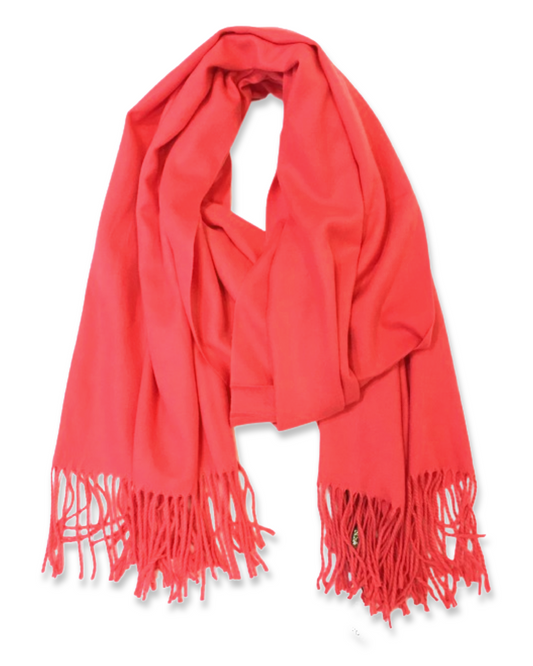Soft cashmere sjaal - Watermelon red
