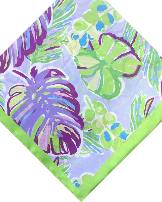 Leaf square mini sjaal silky - Green