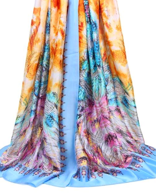 Indian sjaal silky - Blue